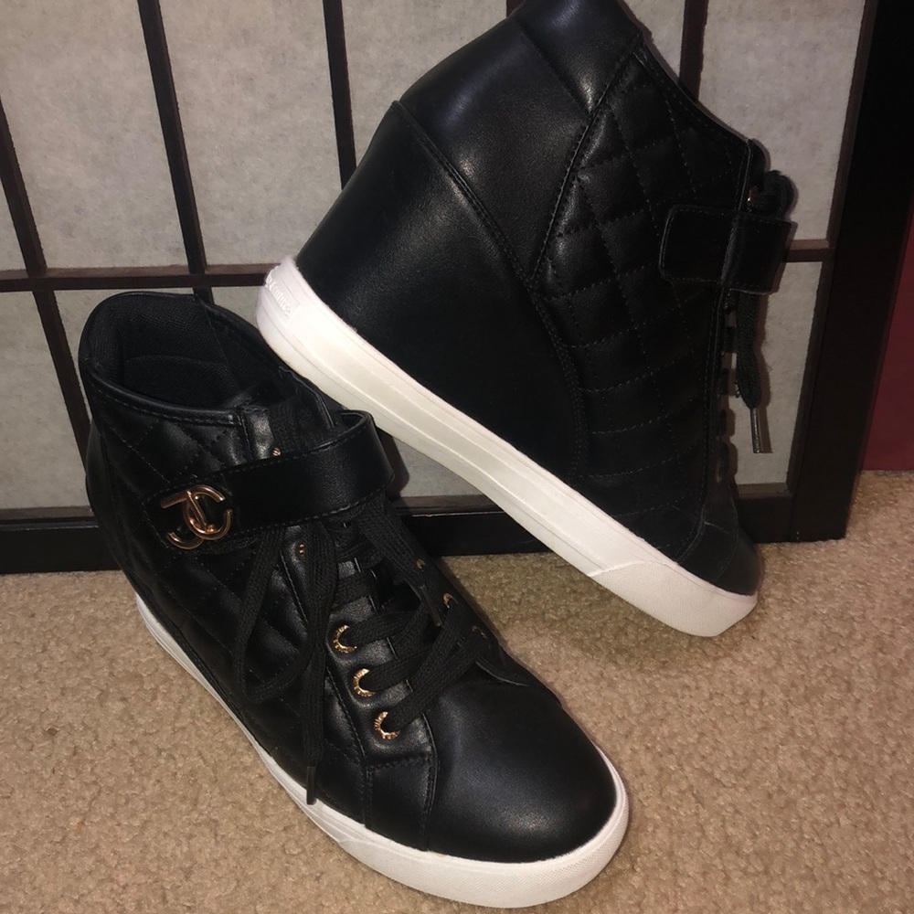 Juicy Couture Black and White High-Top Sneakers